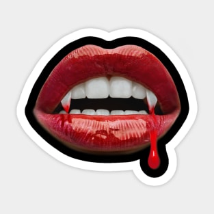 Vampire Bloody fang Sexy Lips Halloween costume T-Shirt Tee Sticker